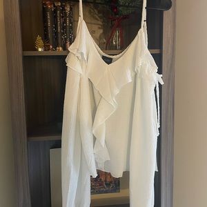 Day trip cold shoulder white blouse with tags